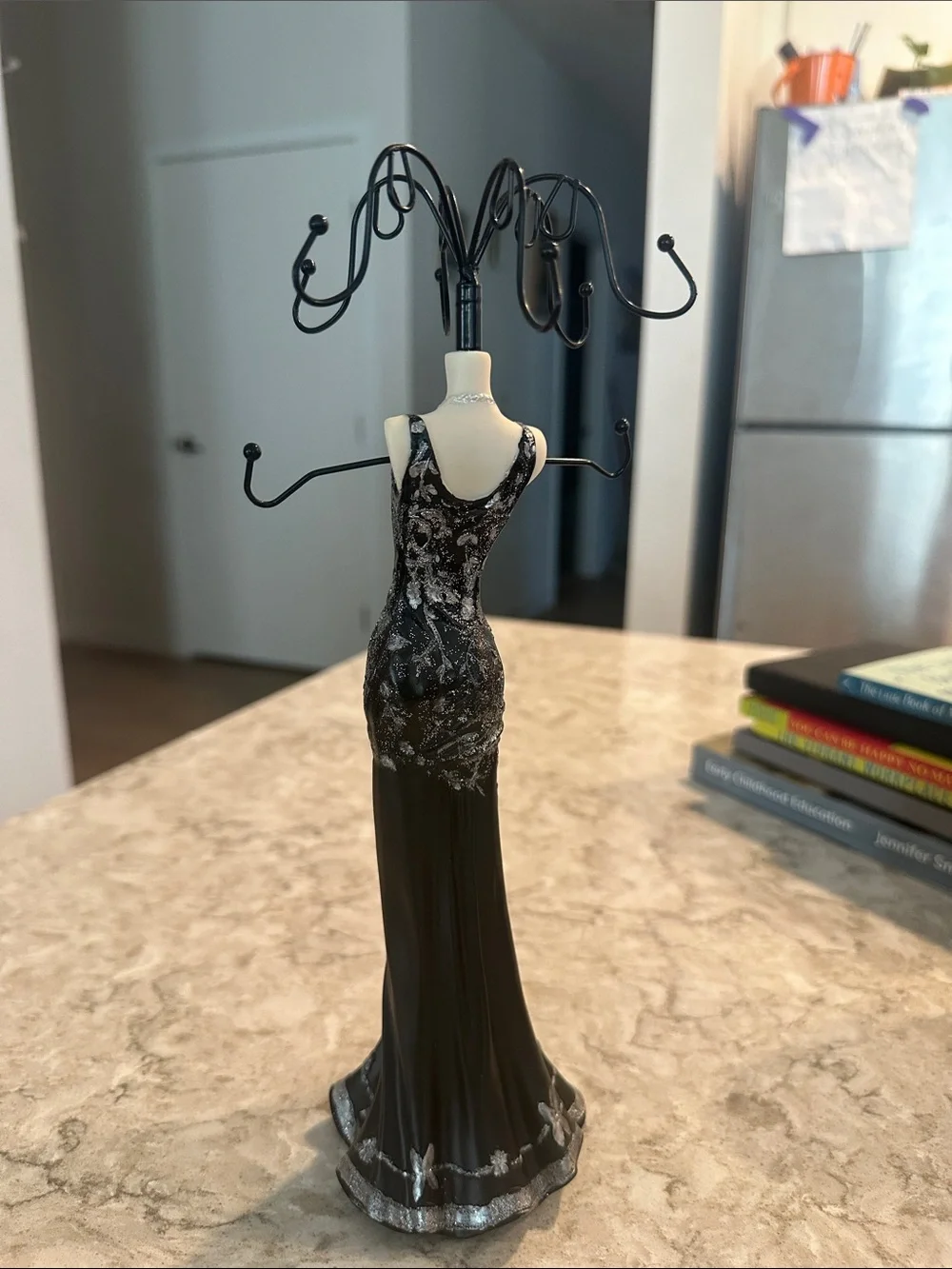 Elegant Black Dress Jewelry Stand Organizer
